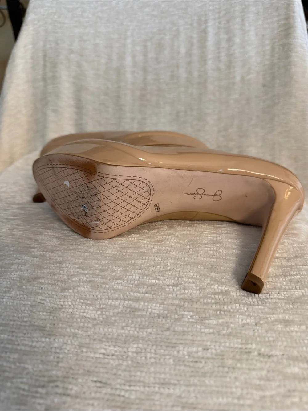 Jessica Simpson Nude Patent Platform Pumps Size 8.5